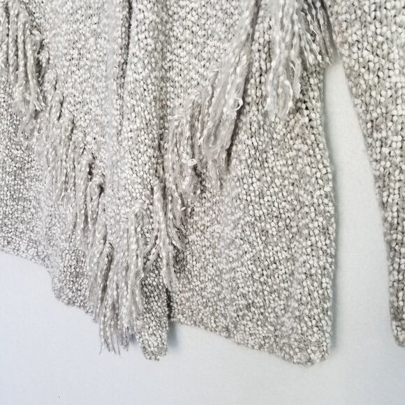 Alfred Dunner Fringe Cardigan Sweater Gray Multi Color Women's P Medium - Picture 4 of 8